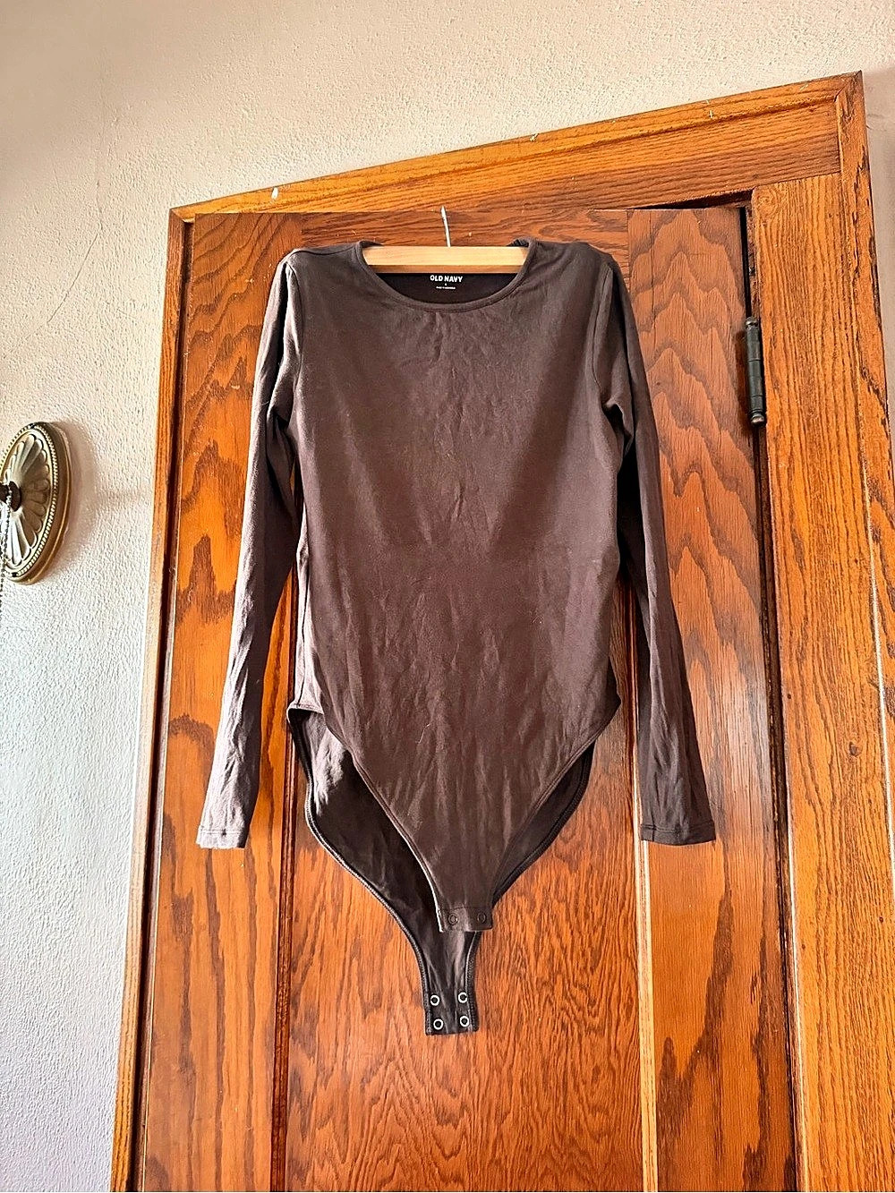 Old Navy Long-Sleeve Crew-Neck Bodysuit Brown